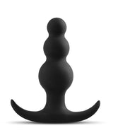 Anal Adventures Platinum Beaded Silicone Butt Plug - Black