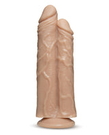 Dr. Skin Silver Collection Double Trouble Dual Penetrating Dildo with Suction Cup 10.5in - Vanilla