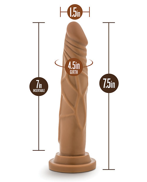 Dr. Skin Silver Collection Realistic Cock Basic 7.5 Dildo 7.5in - Caramel