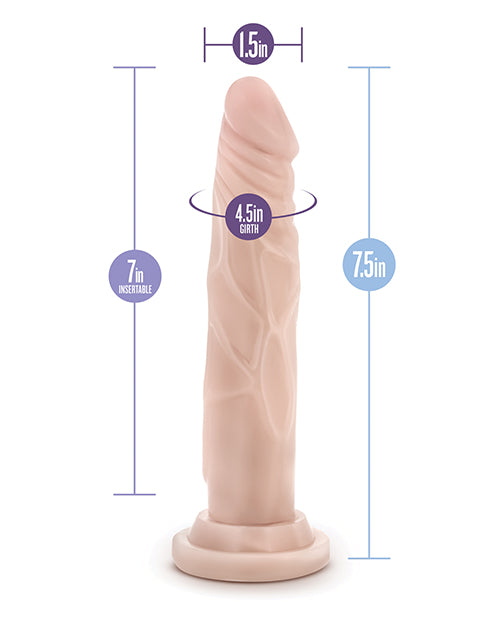 Dr. Skin Platinum Collection Dr. Carter Silicone Dildo with Suction Cup 7.5in - Vanilla