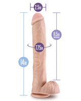 Au Naturel Daddy Sensa Feel Dual Density Dildo with Balls 14in - Vanilla