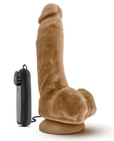 Coverboy The Boxer Vibrating Dildo with Balls with Wired Remote Control 9in - Caramel