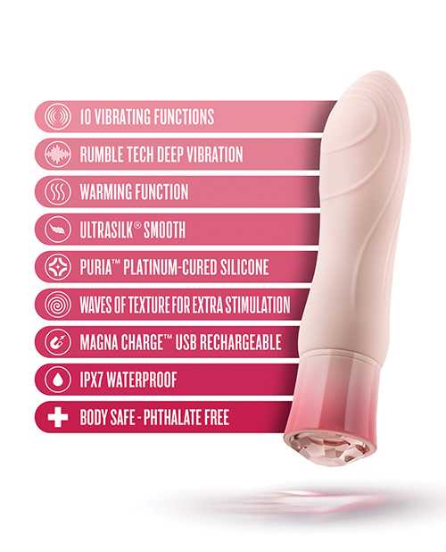 Oh My Gem Elegant Rechargeable Silicone Vibrator - Morganite Pink