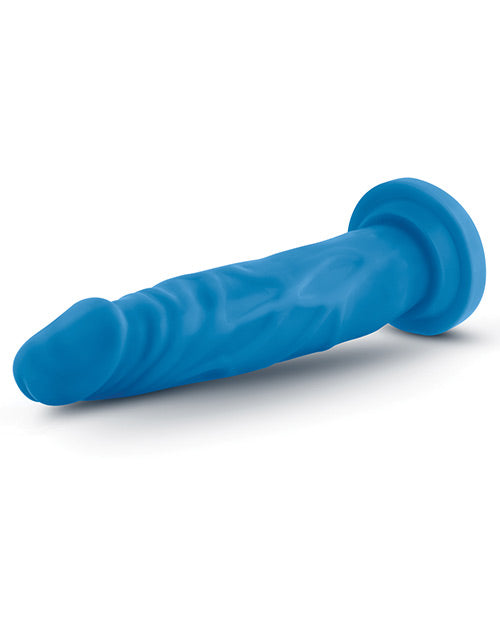 Neo Dual Density Dildo 7.5in - Neon Blue