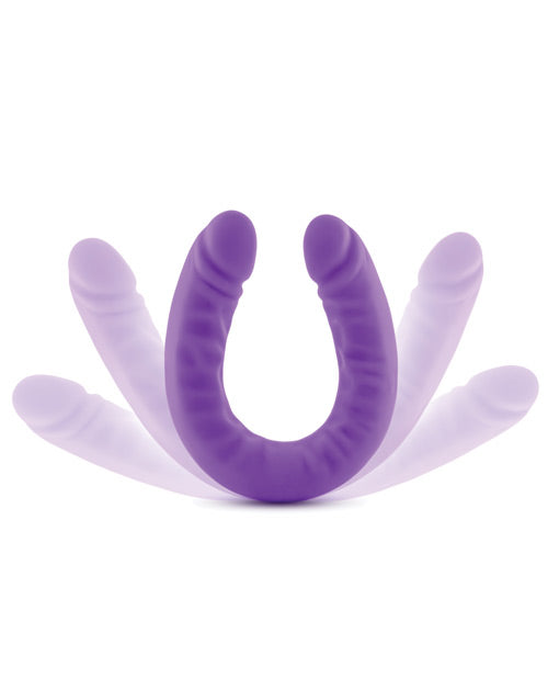 Ruse Silicone Slim Double Dong Dildo 18in - Purple