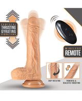 Dr. Skin Platinum Silicone Dr. Grey Rechargeable Thrusting Dildo with Remote Control 7in - Vanilla