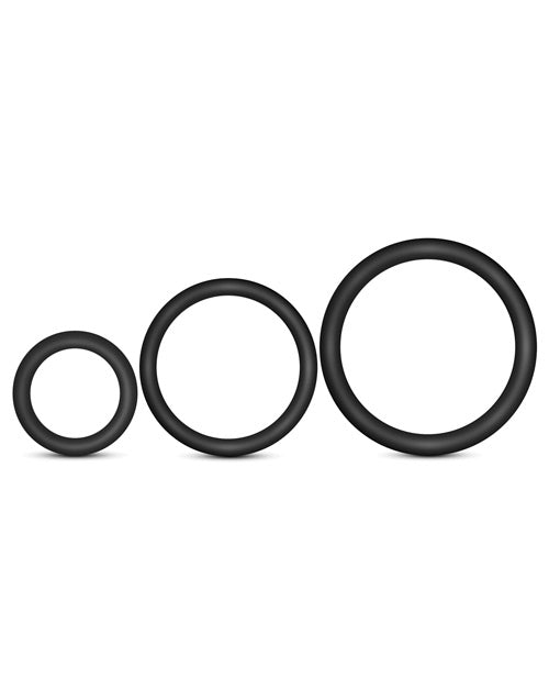 Performance VS4 Pure Premium Silicone Cock Ring Set (3 Sizes) - Black