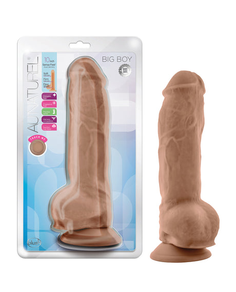 Blush Au Natural 10" Big Boy Realistic Dildo w/Balls - Mocha