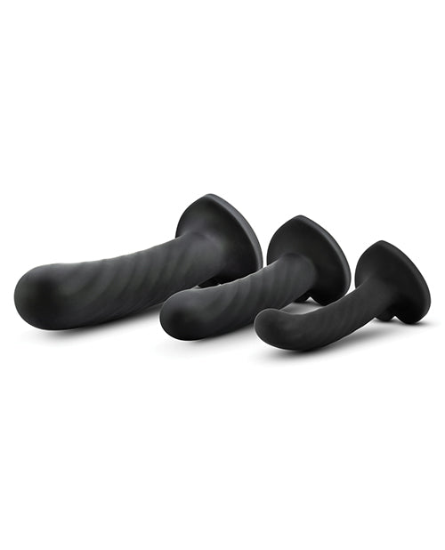 Temptasia Twist Silicone Dildo Kit (Set of 3) - Black