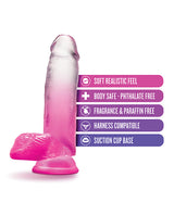 B Yours Sugar Magnolia Dildo 7in Fuschia - Pink/Clear