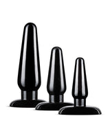 Anal Adventures Basic Butt Plug Kit 3 Sizes - Black