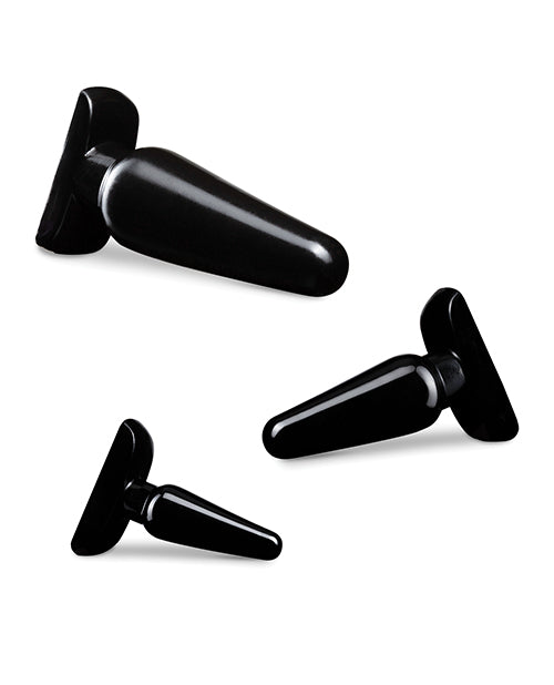 Anal Adventures Basic Butt Plug Kit 3 Sizes - Black