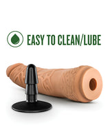 Lock On Hexanite Dildo with Suction Cup Adapter 7.5in - Caramel