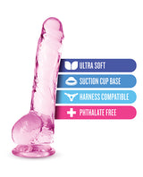 Naturally Yours Crystalline Dildo 8in - Rose