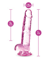 Naturally Yours Crystalline Dildo 7in - Rose