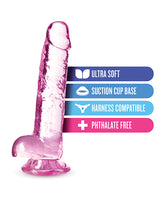 Naturally Yours Crystalline Dildo 7in - Rose