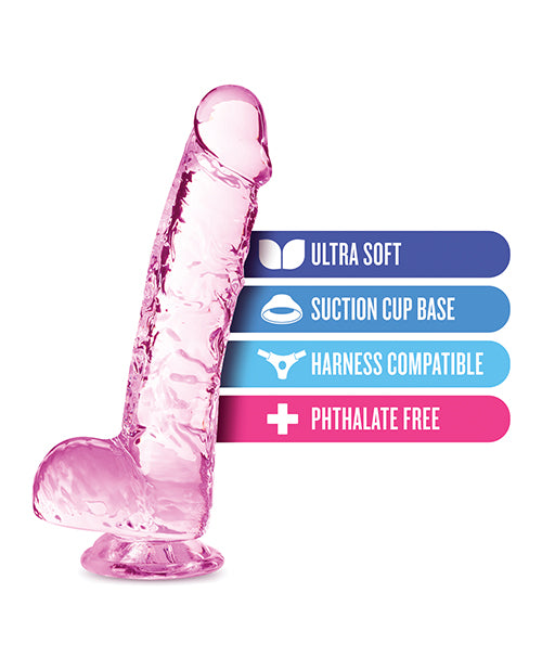 Naturally Yours Crystalline Dildo 6in - Rose