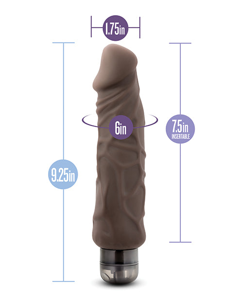 Au Naturel Home Wrecker Vibrating Dildo 9.5in - Chocolate
