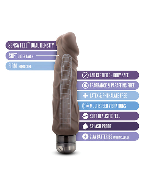 Au Naturel Home Wrecker Vibrating Dildo 9.5in - Chocolate