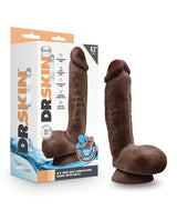 Blush Dr. Skin Glide 8.5" Self Lubricating Dildo w/Balls - Chocolate