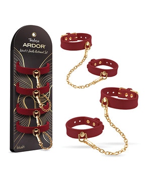 Blush Temptasia Ardor Wrist & Ankle Restraints - Red