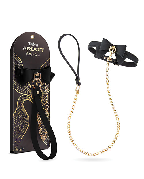 Blush Temptasia Ardor Collar & Leash w/Bow - Black
