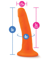 Neo Dual Density Dildo 6in - Neon Orange