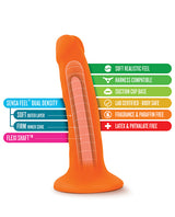 Neo Dual Density Dildo 6in - Neon Orange