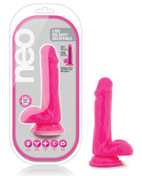 Blush Neo 6" Dual Density Cock w/Balls - Neon Pink