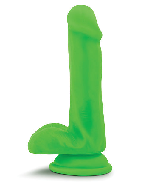 Neo Dual Density Dildo with Balls 6in - Neon Green