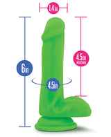 Neo Dual Density Dildo with Balls 6in - Neon Green