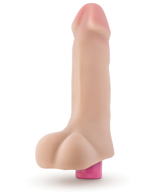 X5 Plus Vibrating Dildo with Balls 7in - Vanilla