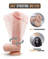 Dr. Skin Platinum Collection Silicone Dr. Ethan Gyrating Dildo 8.5in - Vanilla