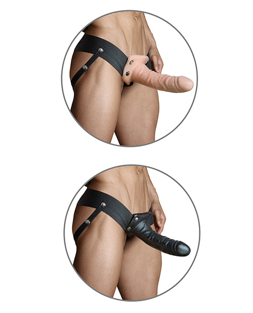 Dr. Skin Silver Collection Hollow Strap-On with Dildo 6in - Vanilla