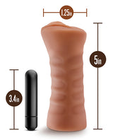 M for Men Julieta Vibrating Masturbator with Bullet - Pussy - Caramel