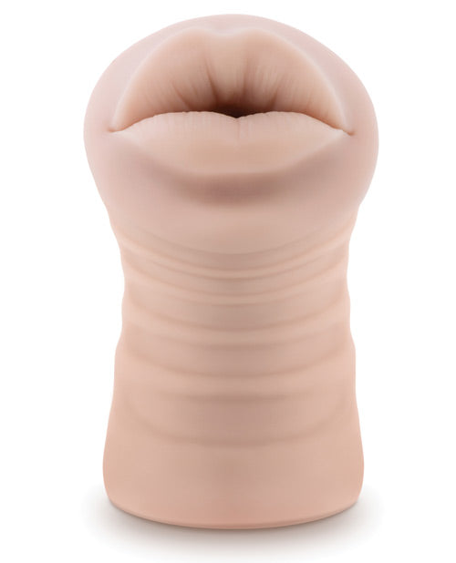 M for Men Angie Vibrating Masturbator with Bullet - Mouth - Vanilla