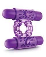 Play with Me Double Play Dual Vibrating Cock Ring - Purple