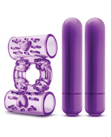 Play with Me Double Play Dual Vibrating Cock Ring - Purple