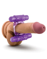 Play with Me Double Play Dual Vibrating Cock Ring - Purple