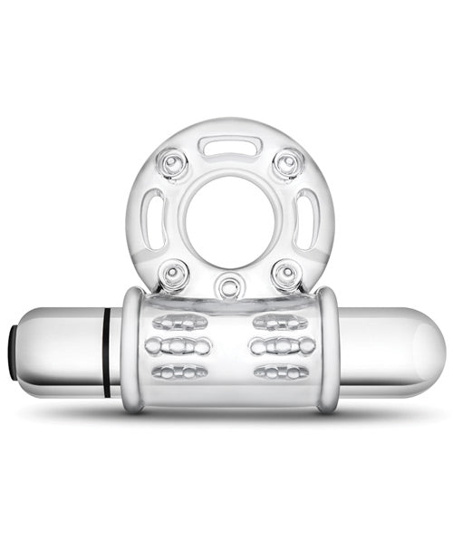 Stay Hard Vibrating Mega Bull Cock Ring - Clear