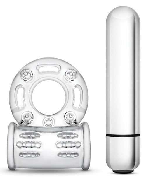 Stay Hard Vibrating Mega Bull Cock Ring - Clear