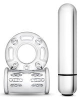 Stay Hard Vibrating Mega Bull Cock Ring - Clear