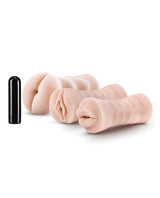 M for Men Soft and Wet Self-Lubricating Vibrating Masturbator Kit (Set Of 3) - Vanilla