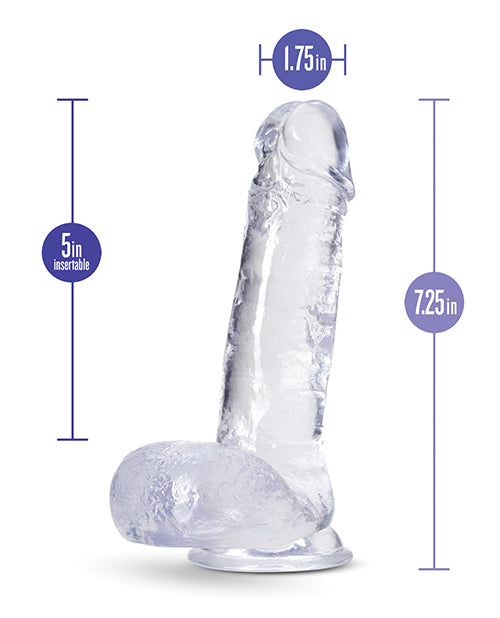 B Yours Plus Rock n` Roll Realistic Dildo with Balls 7.25in - Clear