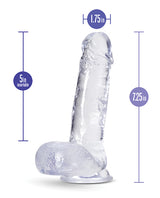 B Yours Plus Rock n` Roll Realistic Dildo with Balls 7.25in - Clear