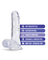 B Yours Plus Rock n` Roll Realistic Dildo with Balls 7.25in - Clear