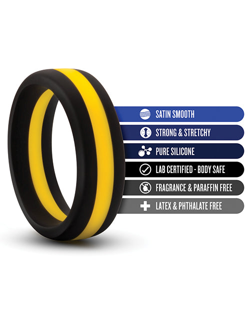 Performance Silicone Go Pro Cock Ring - Black/Gold