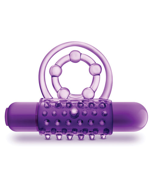 Play with Me The Player Vibrating Double Strap Cock Ring - Purple