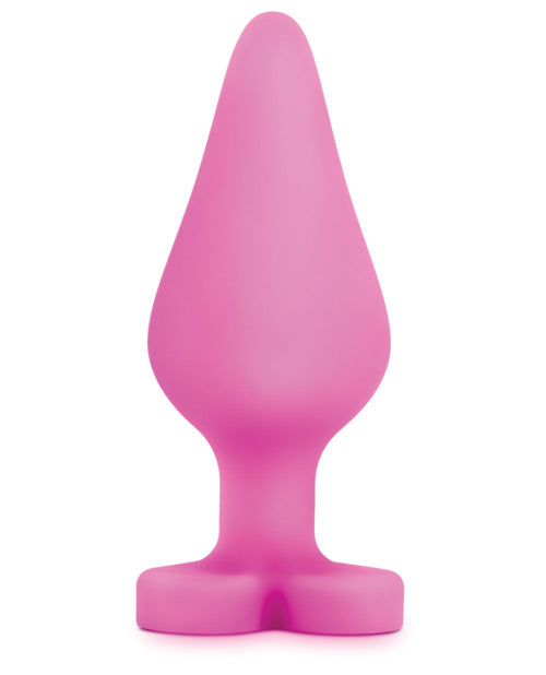 Play with Me Naughty Candy Heart Be Mine Silicone Butt Plug - Pink