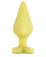 Play with Me Naughty Candy Heart Spank Me Silicone Butt Plug - Yellow